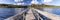 Panorama of an old wharf on a freshwater lake, Florida