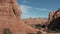 Panorama Of Orange Rock Formations Of Cliffs And Monuments In Park Arches