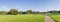 Panorama Oval Green lawn in campus of Stanford University