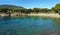 Panorama over Mediterranean cove with clear waters