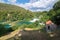 Panorama over some waterfalls of the Krka river in Krka national