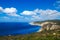 Panorama over Zakynthos island on a sunny summer day
