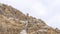 Panorama Overcast sky viewed from the rocky slope of the steep Provo Canyon in Utah