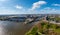 Panorama overlooking the New Bridge over the Elbe, Hamburg and the Elbe