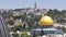Panorama overlooking the Old city of Jerusalem timelapse, Israel, including the Dome of the Rock