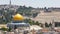 Panorama overlooking the Old city of Jerusalem timelapse, Israel, including the Dome of the Rock