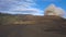 Panorama overview of active smoking Bromo volcano