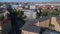 panorama overview drone berlin Volksbuehne. Majestic aerial view flight drone