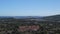 panorama overview spain island ibiza green center Great aerial view flight drone