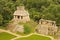 Panorama of Palenque archaeological site, a pre Columbian Maya civilization of Mesoamerica. Known as Lakamha Big Water, Mexico