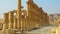 Panorama of Palmyra columns, Tetrapylon and ancient city, destroyed ISIS Syria