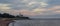 Panorama of Panmure Island Provincial Park Beach with a lighthou