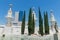 Panorama of Parc de l`Espanya Industrial in summer day