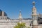 Panorama of Parc de l`Espanya Industrial in summer day. In the b
