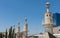 Panorama of Parc de l Espanya Industrial in summer day. Barcelona