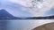 Panorama from Parco Ciani Beach on Lake Lugano, Lugano, Switzerland