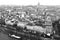 Panorama Paris from above in France a black and white photo