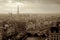 Panorama Paris from above in France sepia photo