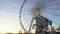 Panorama of Paris cityscape, Pegasus Equastrian statue in front of Ferris wheel