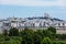 Panorama of Paris with Sacre Coeur Basilica on Montmartre hill.