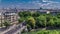 Panorama of Paris timelapse. View from Arab World Institute Institut du Monde Arabe building. France.