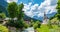 Panorama parish church of St. Sebastian in Ramsau