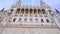 Panorama of Parliament from Jozsef Antall embankment, Budapest, Hungary