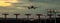 Panorama Passenger plane in landing approach