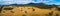 Panorama of pastures and Grampians National Park.