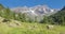 The panorama of peaks Punta Gnifetti or Signalkuppe, Parrotspitze, Ludwigshohe, Piramide Vincent - Valsesia valley