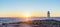 Panorama of Peggys Cove Lighthouse at Sunset