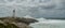 Panorama of Peggys Cove\'s Lighthouse at Storm