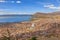 Panorama of peruvian city Puno and lake Titicaca