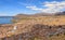 Panorama of peruvian city Puno and lake Titicaca