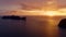 The panorama of the Phi Phi Islands, Krabi Province, Thailand/Thai. Spectacular color sunset over the sea and Islands. Amazing