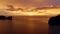 The panorama of the Phi Phi Islands, Krabi Province, Thailand/Thai. Spectacular color sunset over the sea and Islands. Amazing