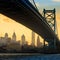 Panorama of Philadelphia skyline, Ben Franklin Bridge and Penn\'s