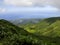 panorama photo of basse terre west coast seen from soufriere mountain, guadeloupe
