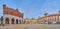 Panorama of Piazza Cavalli with historic landmarks, Piacenza, Italy