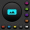 Panorama picture dark push buttons with color icons