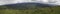 Panorama picture of the green hills of Nyika National Park, in Malawi, Africa, on a cloudy day