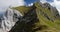 Panorama picture of RoÃŸkopf peak, a part of 5 Gipfel ferrata in Rofan Alps, The Brandenberg Alps, Austria, Europe