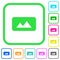 Panorama picture vivid colored flat icons