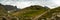 Panorama of Piegan Pass On Cloudy Day