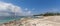 Panorama of the pier and beach of Kuta on Bali