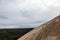 Panorama of the Pilat Dune Dune du Pilat during a cloudy afternoon with the Landes Forest Foret des Landes, made of pine trees