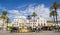 Panorama of the Plaza de Espana square in historic city Merida