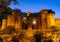 Panorama of Po Nagar Cham Towers in Nha Trang. Great old brick temple complex PoNagar, Vietnam at night