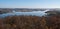 Panorama of Pohl dam with nice surrounding of autumn landscape