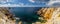 Panorama of Pointe du Pen-Hir with World War Two monument to the